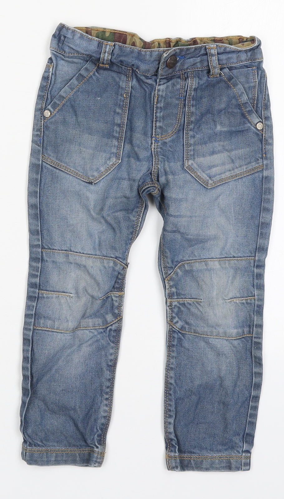 F&F Boys Blue  Cotton Straight Jeans Size 3-4 Years  Regular Button