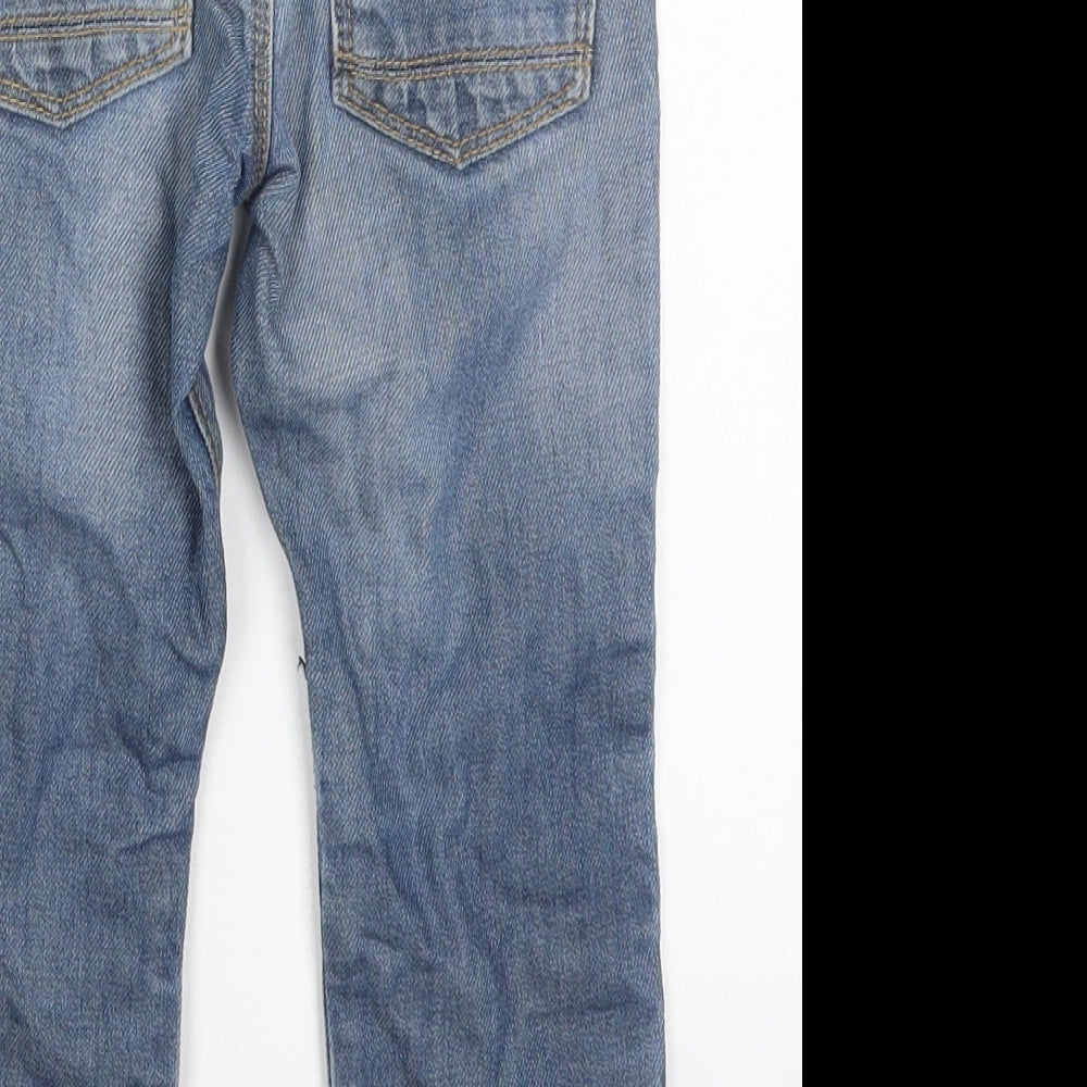 F&F Boys Blue  Cotton Straight Jeans Size 3-4 Years  Regular Button