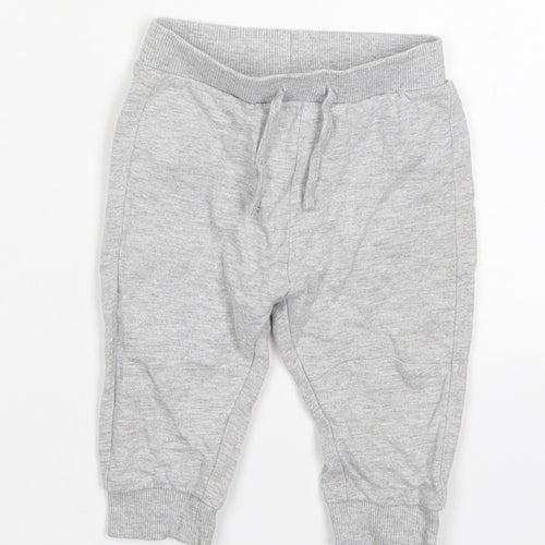TU Boys Grey  Cotton Sweatpants Trousers Size 6-9 Months  Drawstring
