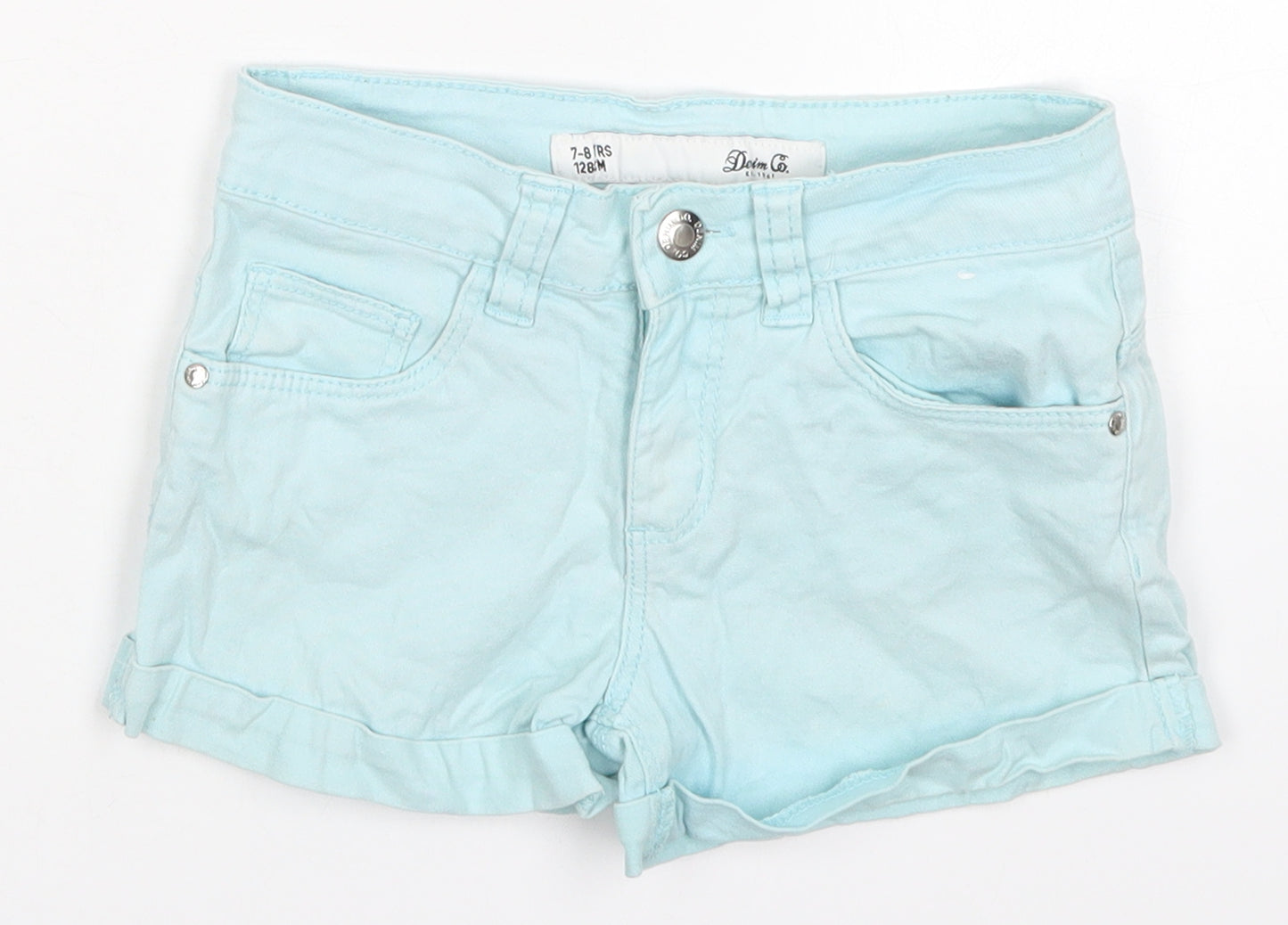 Denim Co Girls Blue  Cotton Hot Pants Shorts Size 7-8 Years  Regular