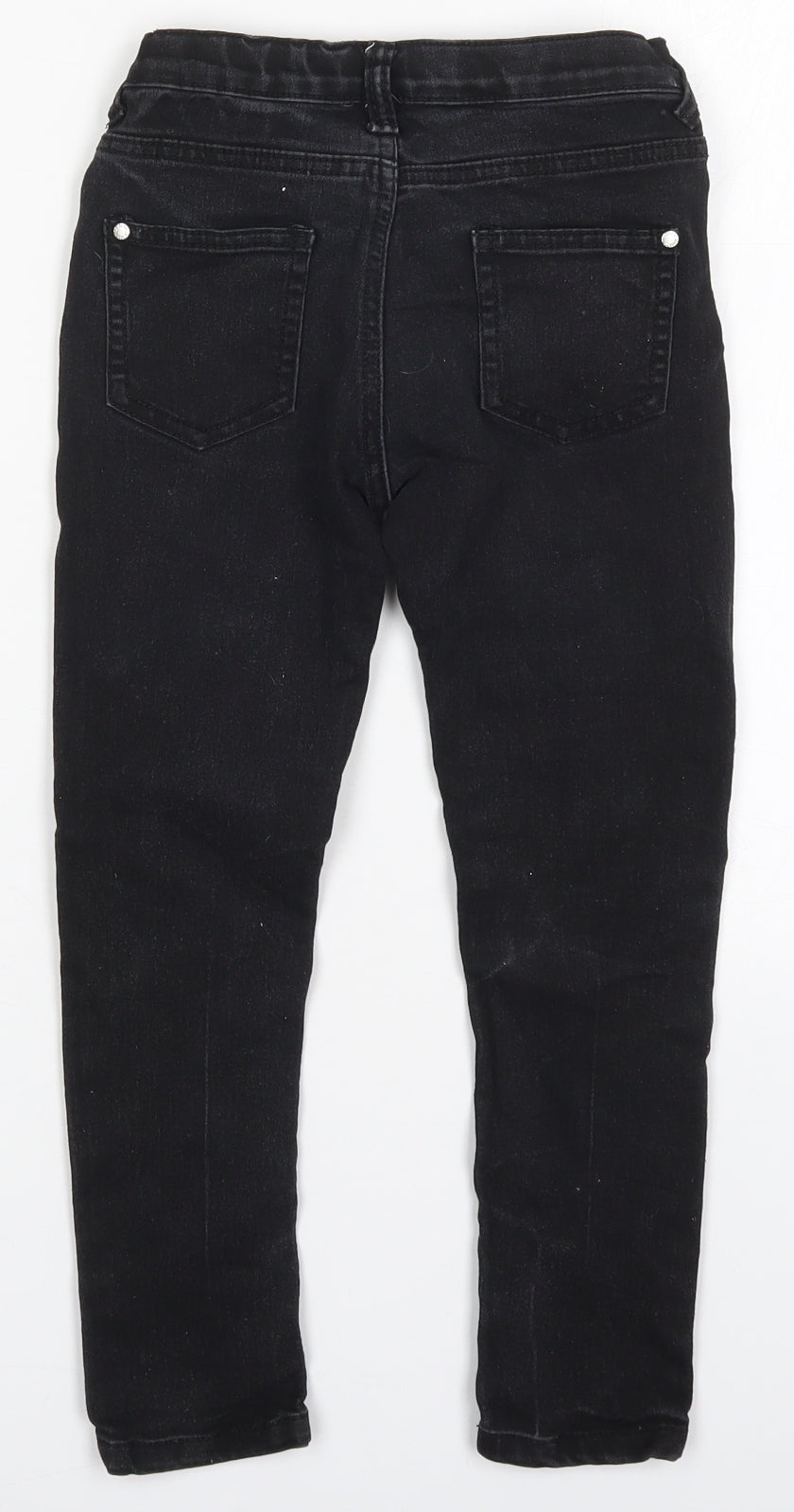 Denim Co Girls Black  Cotton Skinny Jeans Size 6-7 Years  Regular Button