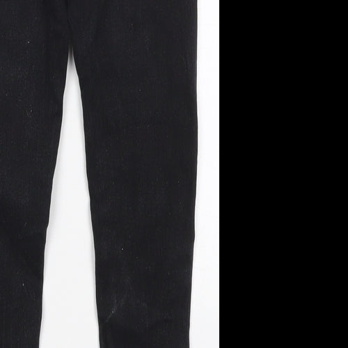 Denim Co Girls Black  Cotton Skinny Jeans Size 6-7 Years  Regular Button