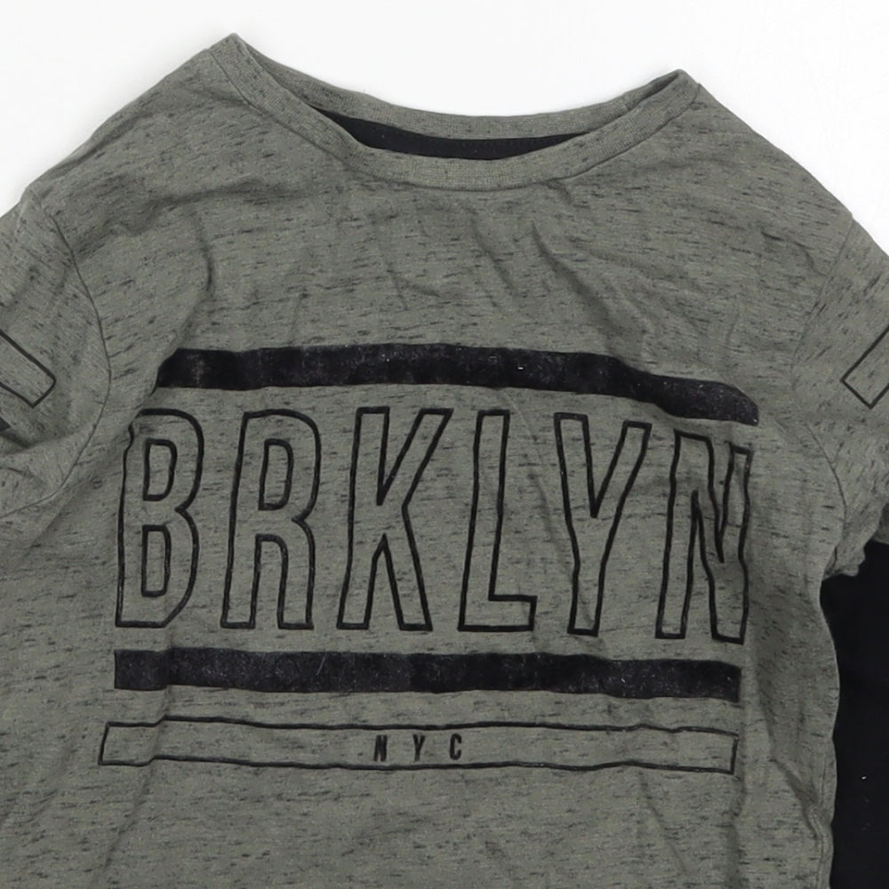 Primark Boys Green  Cotton Basic T-Shirt Size 3-4 Years Crew Neck Pullover - Brklyn NYC