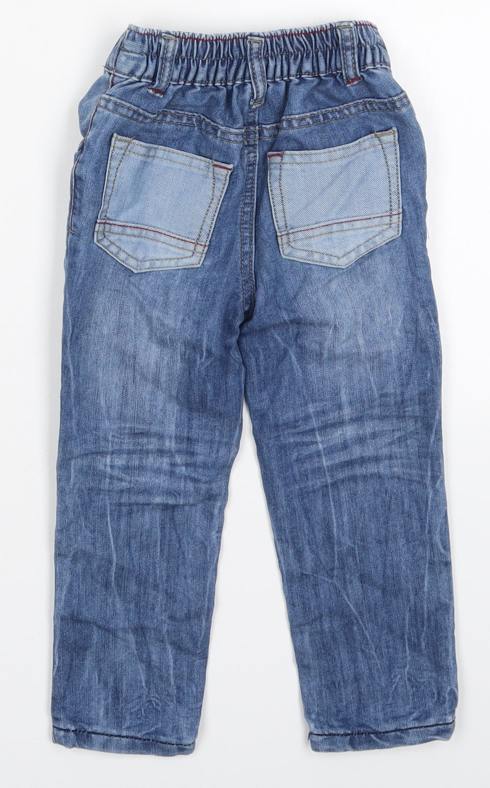 Primark Boys Blue  Cotton Capri Jeans Size 18-24 Months  Button