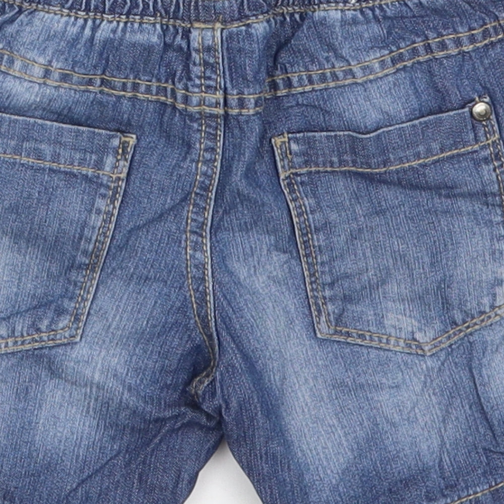 George Boys Blue  Cotton Bermuda Shorts Size 2-3 Years  Regular Drawstring