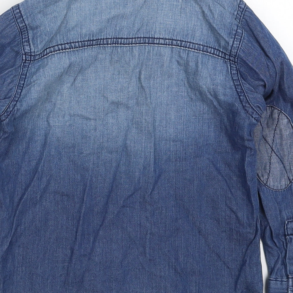 George Boys Blue  Cotton Basic Button-Up Size 4-5 Years Collared Button