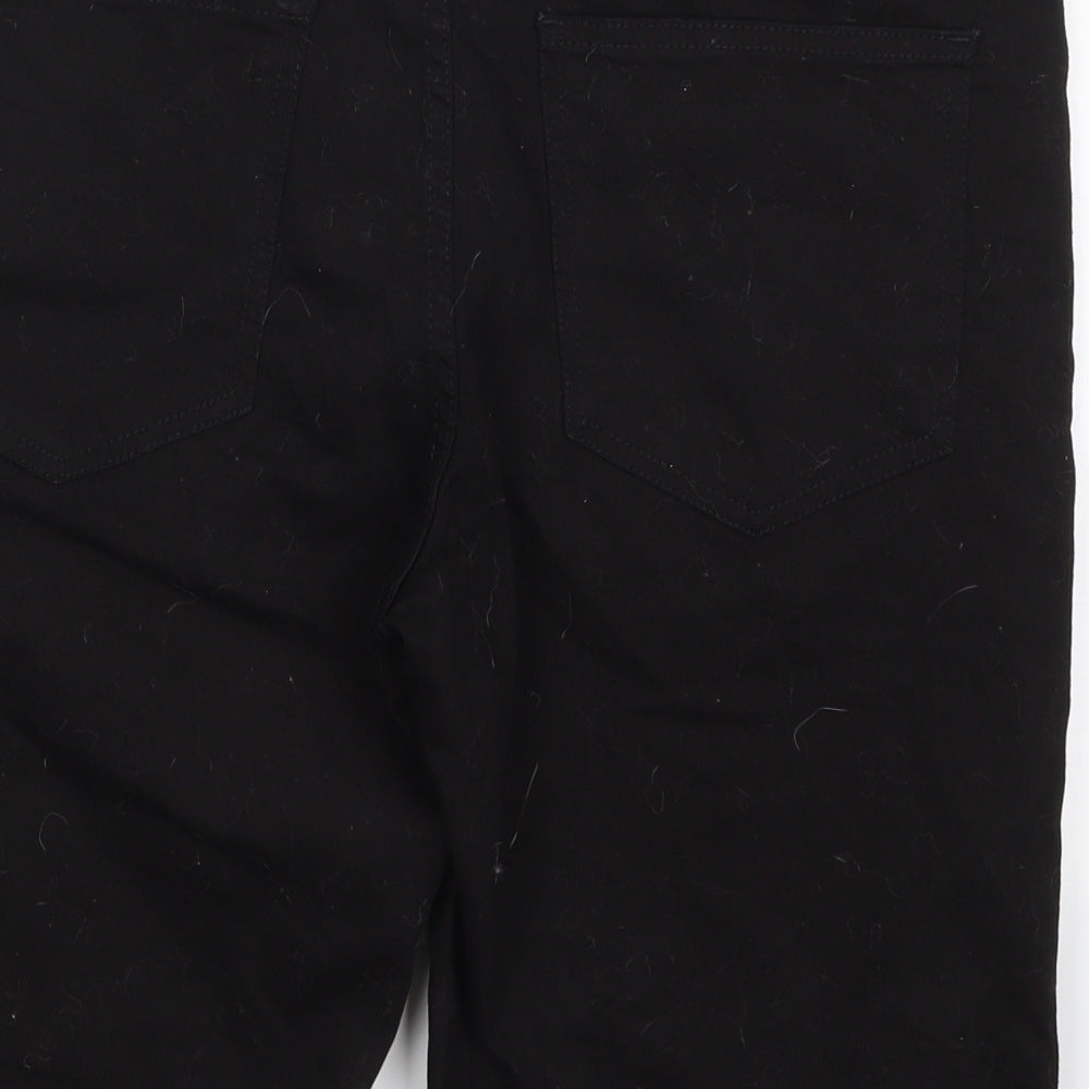 F&F Mens Black  Cotton Bermuda Shorts Size 34 L12 in Regular Button