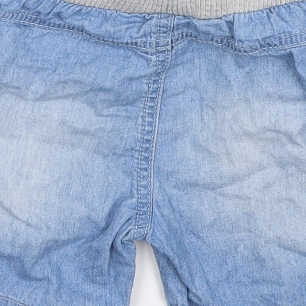 TU Boys Blue  Cotton Cargo Jeans Size 12-18 Months  Drawstring - Shorts