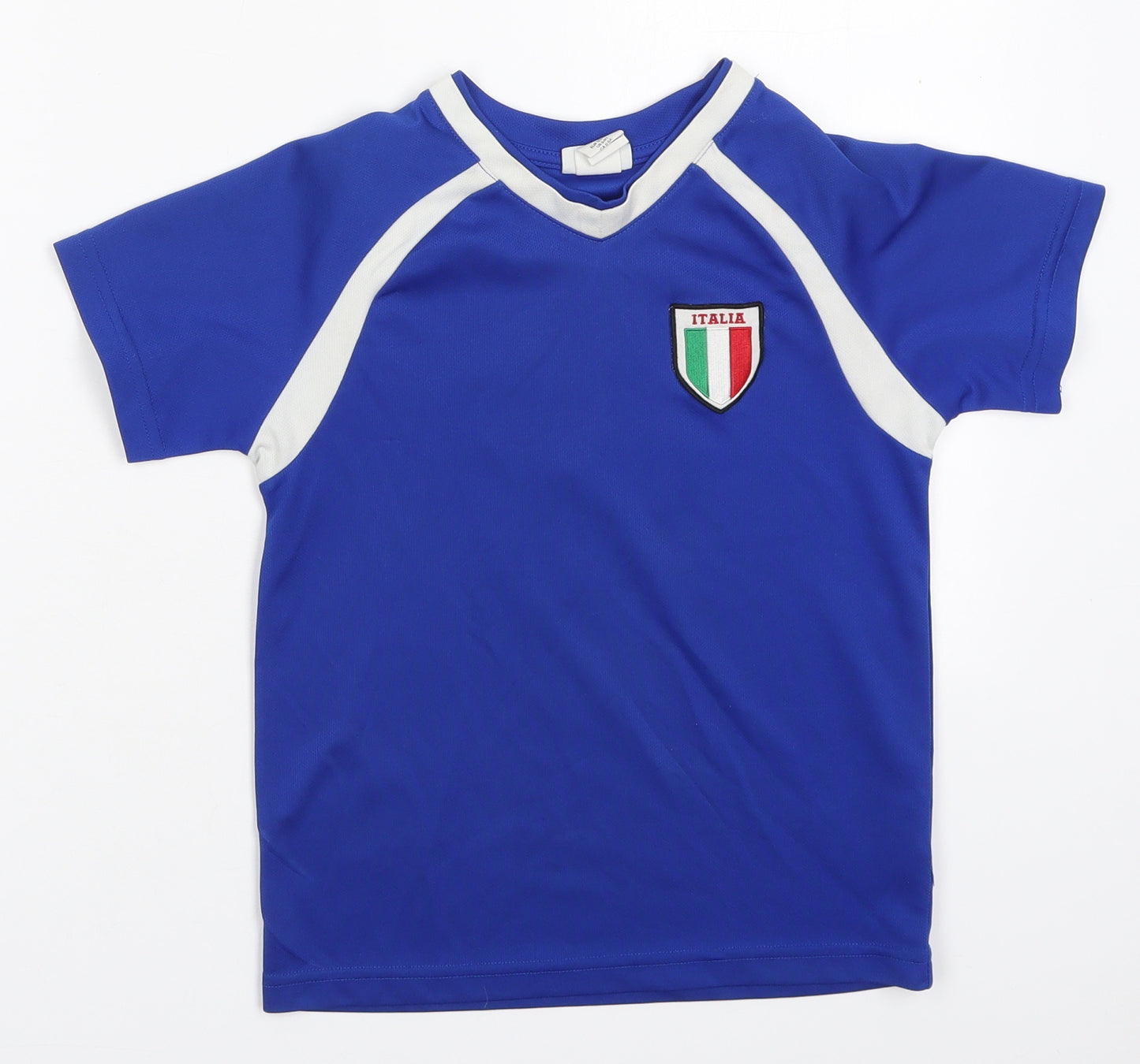 H&M Boys Blue  Polyester Basic T-Shirt Size 7-8 Years Round Neck Pullover - Italia 10