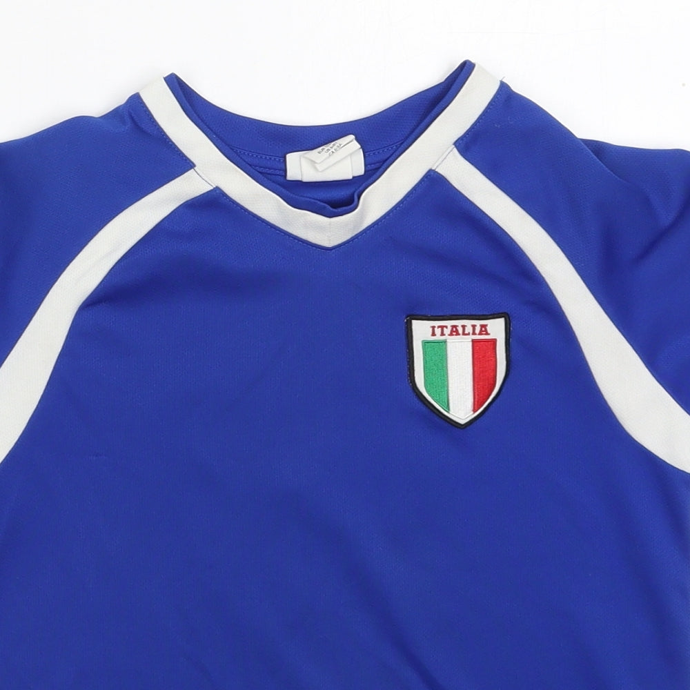 H&M Boys Blue  Polyester Basic T-Shirt Size 7-8 Years Round Neck Pullover - Italia 10