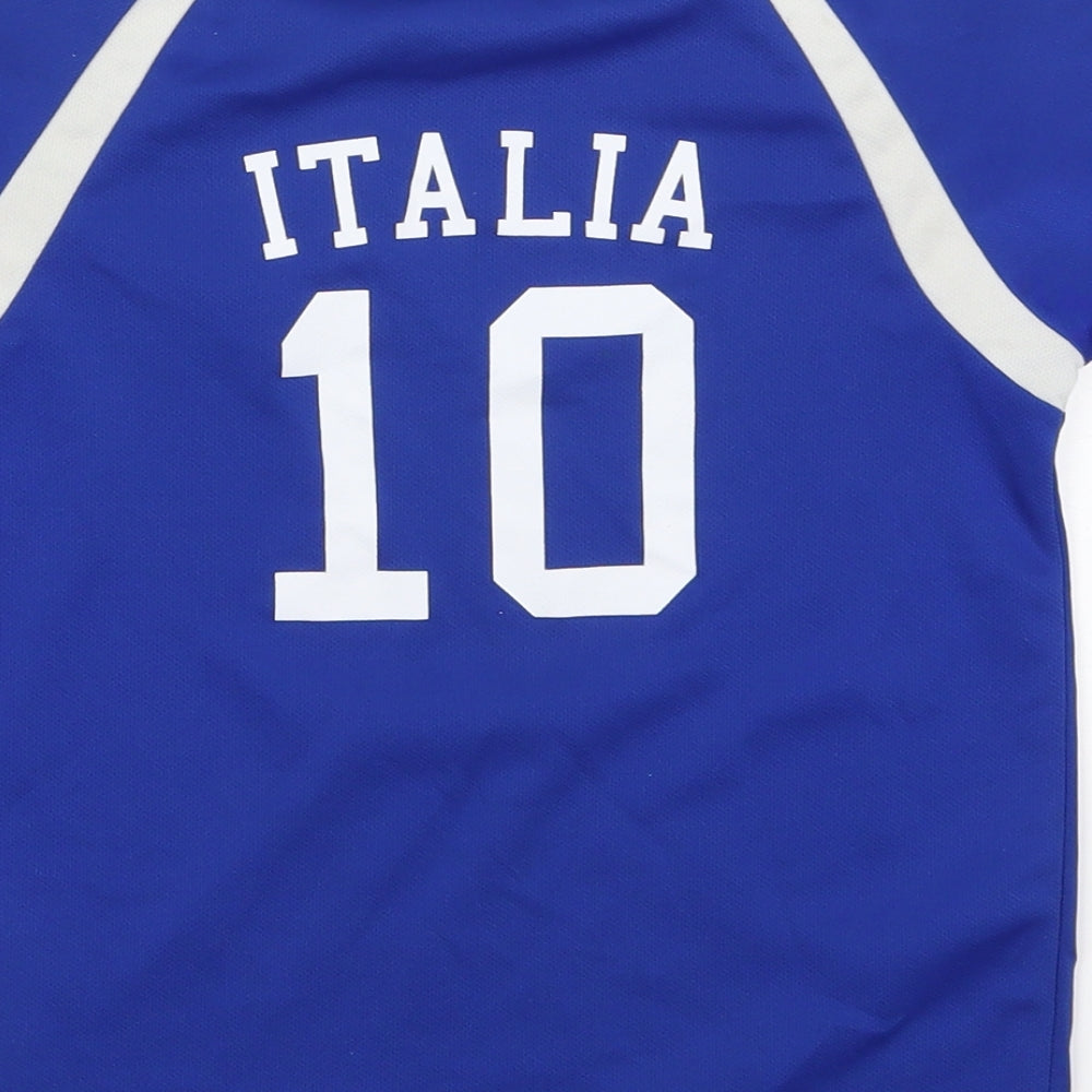 H&M Boys Blue  Polyester Basic T-Shirt Size 7-8 Years Round Neck Pullover - Italia 10