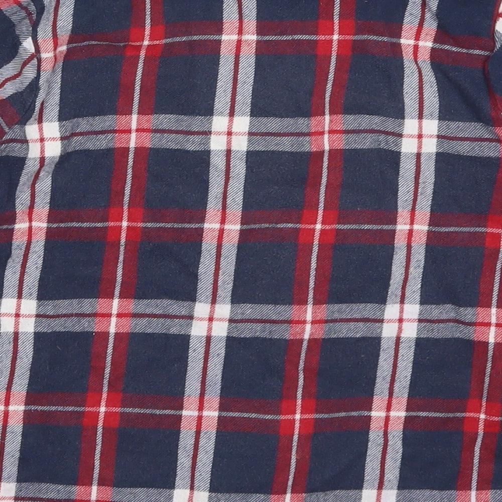 F&F Boys Blue Check Cotton Basic Button-Up Size 7-8 Years Collared Button - Red
