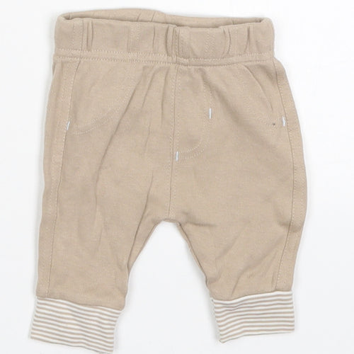 George Baby Beige Striped Cotton Sweatpants Trousers Size Newborn   - Elephant