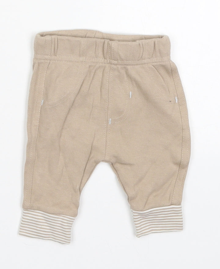George Baby Beige Striped Cotton Sweatpants Trousers Size Newborn - Elephant