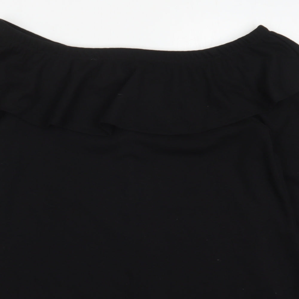 Boohoo Womens Black  Polyester Pullover Sweatshirt Size 12  Pullover