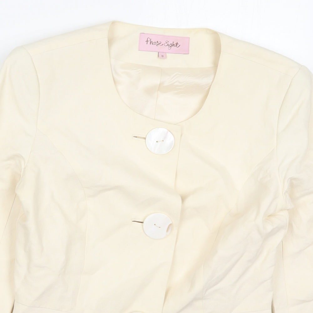 Phase Eight Womens Beige   Jacket  Size 8  Button