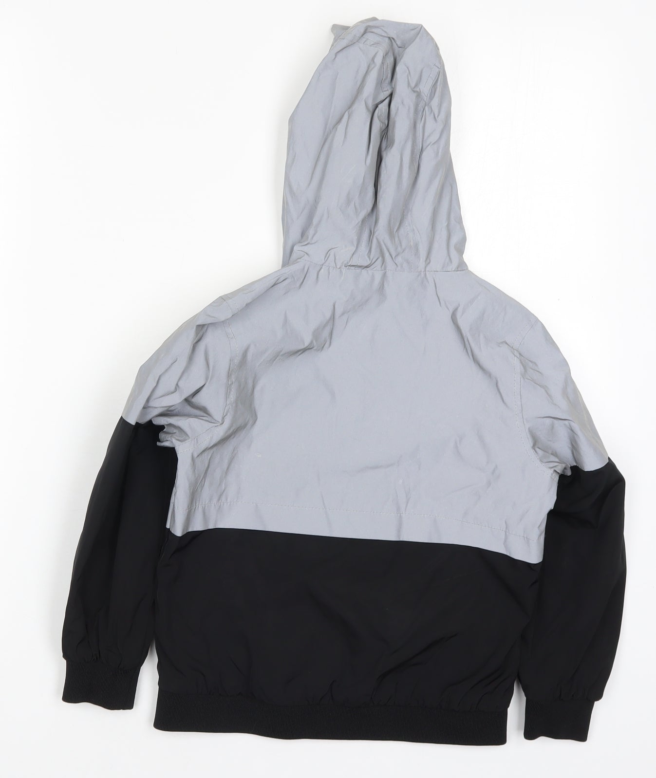 Primark Boys Grey Colourblock  Basic Coat Coat Size 6-7 Years  Zip