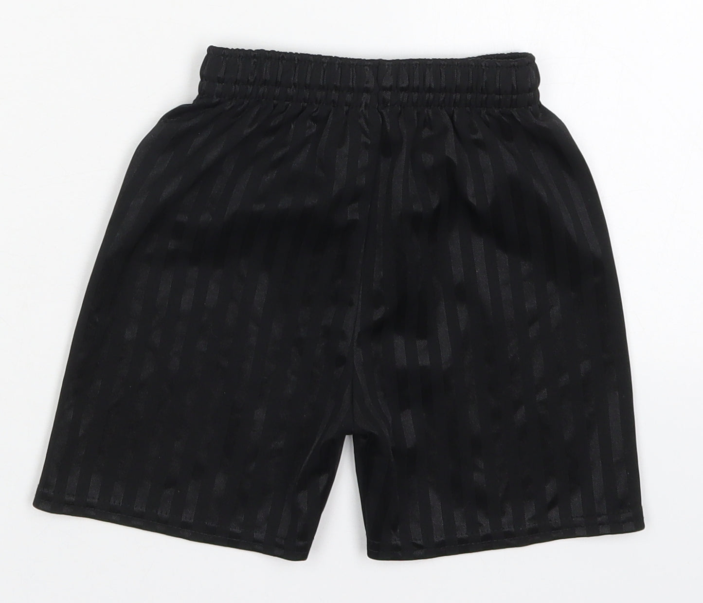 Preworn Boys Black Striped Polyester Sweat Shorts Size 3-4 Years  Regular Drawstring