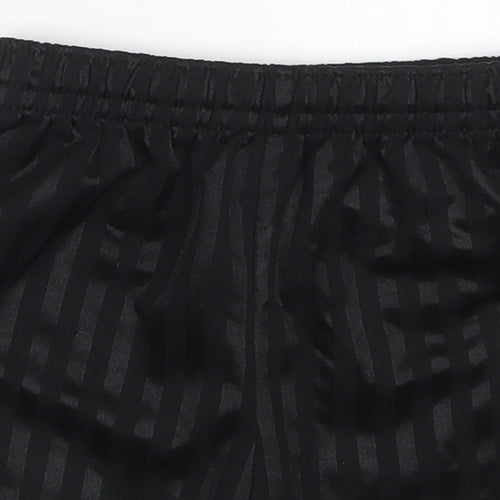 Preworn Boys Black Striped Polyester Sweat Shorts Size 3-4 Years  Regular Drawstring