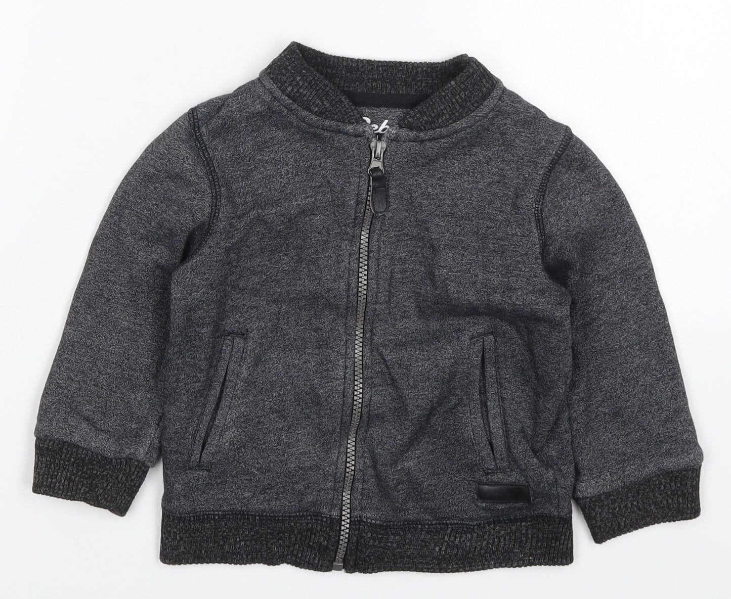 Primark Boys Grey  Cotton Full Zip Sweatshirt Size 3-4 Years  Zip