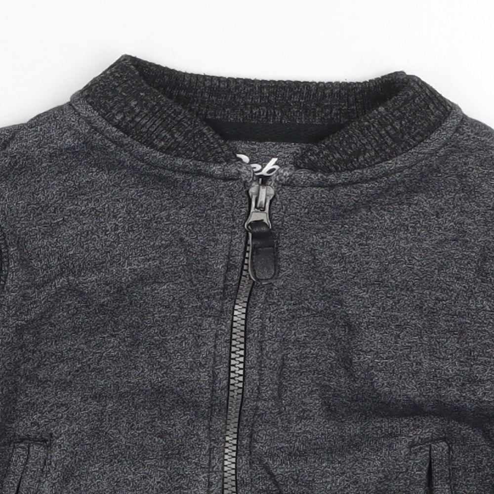 Primark Boys Grey  Cotton Full Zip Sweatshirt Size 3-4 Years  Zip