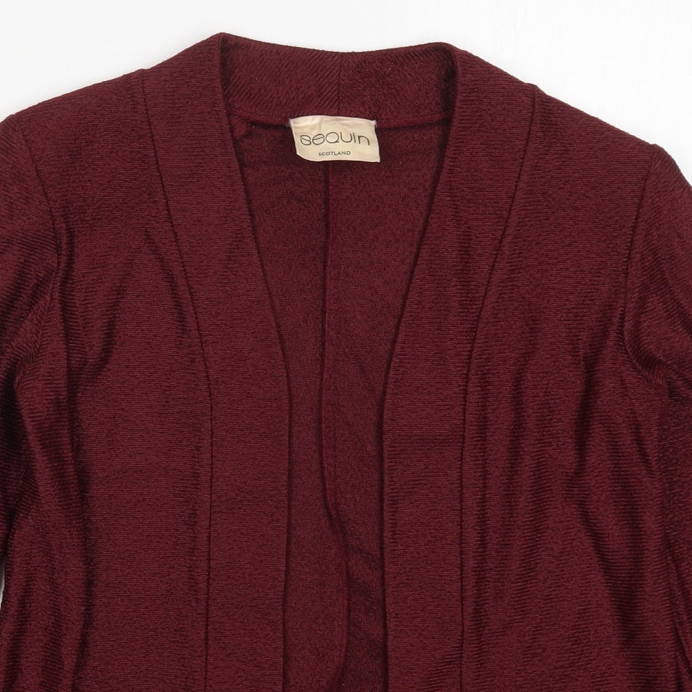 Sequin Womens Red V-Neck  Acetate Cardigan Jumper Size 10   - Pink