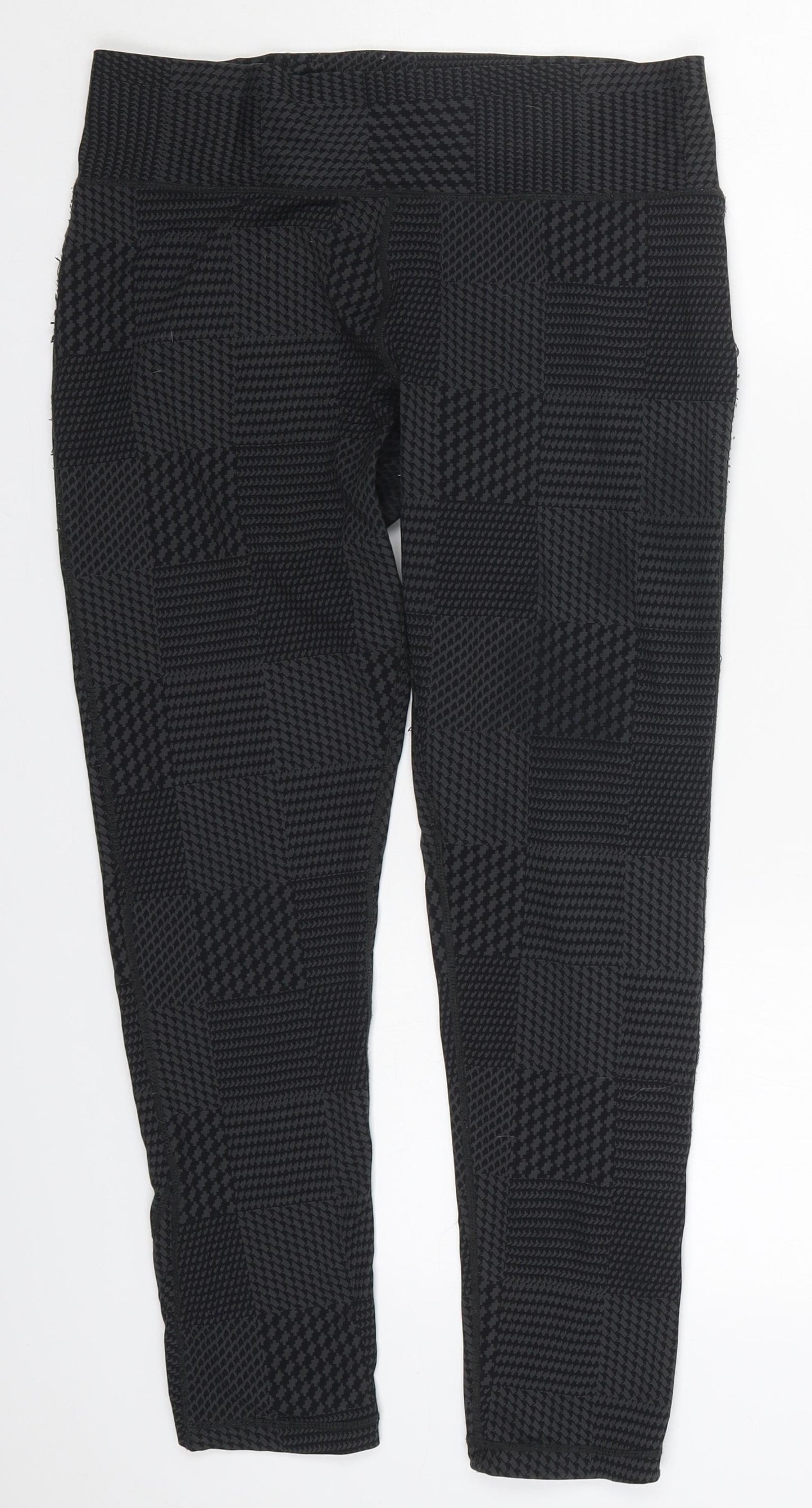 USA Pro Womens Grey Geometric Polyester Capri Leggings Size 14 L25.5 in Regular