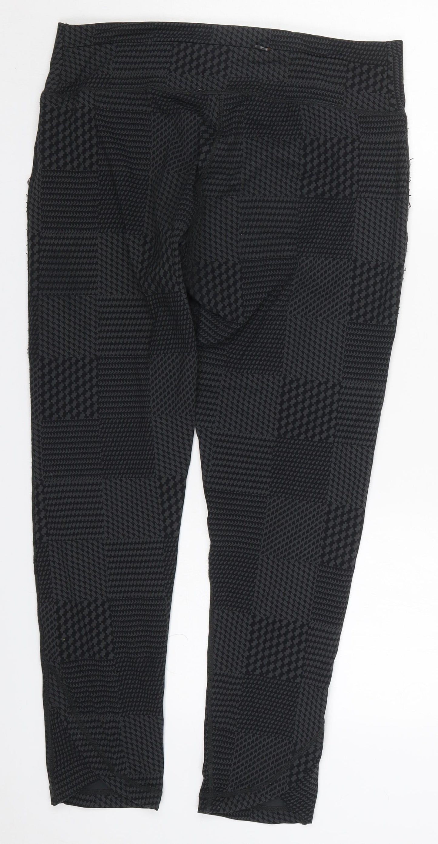 USA Pro Womens Grey Geometric Polyester Capri Leggings Size 14 L25.5 in Regular