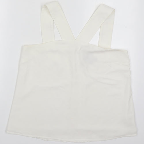ASOS Womens White  Polyester Basic Tank Size 12 V-Neck