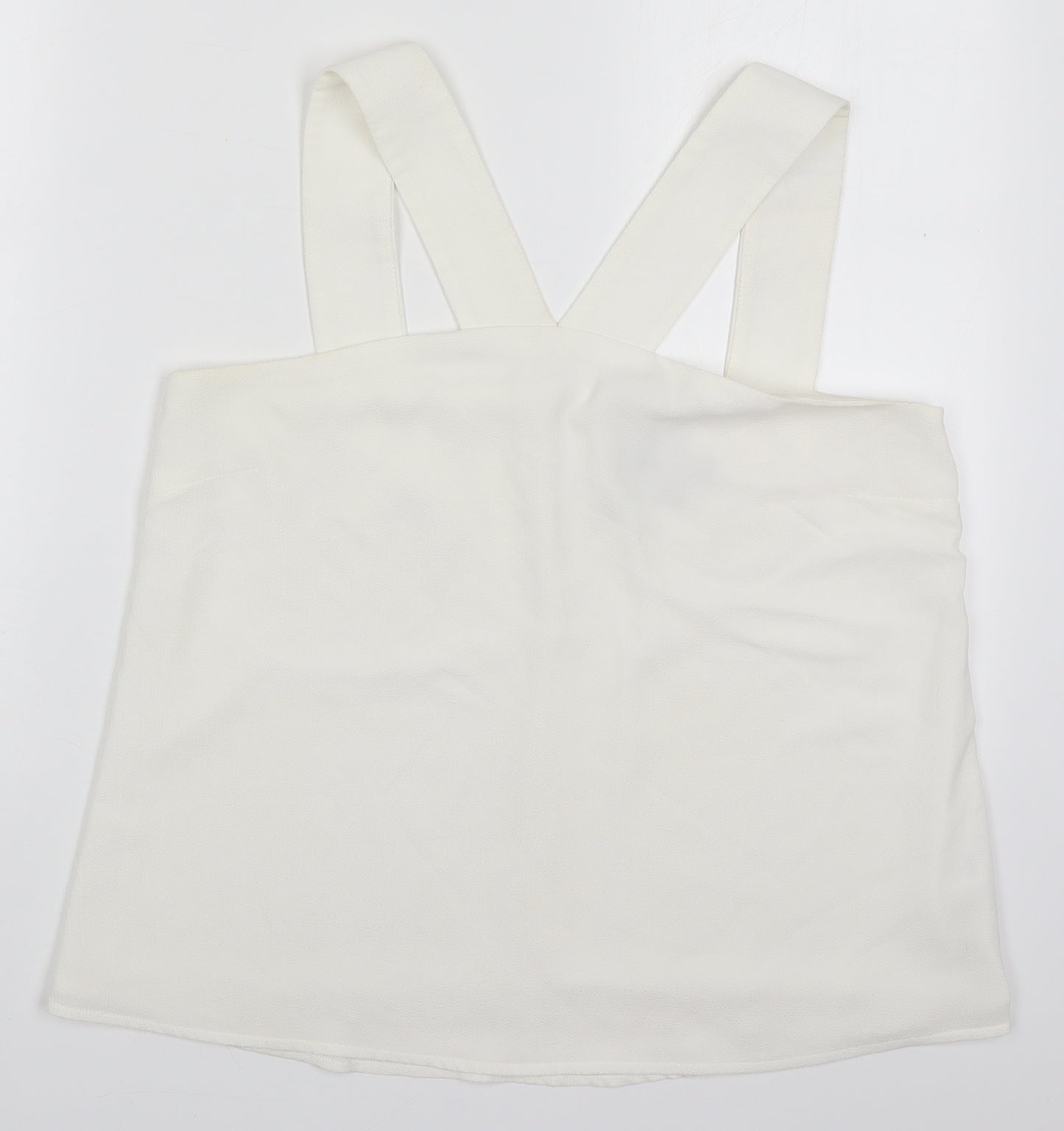 ASOS Womens White  Polyester Basic Tank Size 12 V-Neck