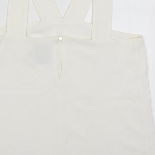 ASOS Womens White  Polyester Basic Tank Size 12 V-Neck