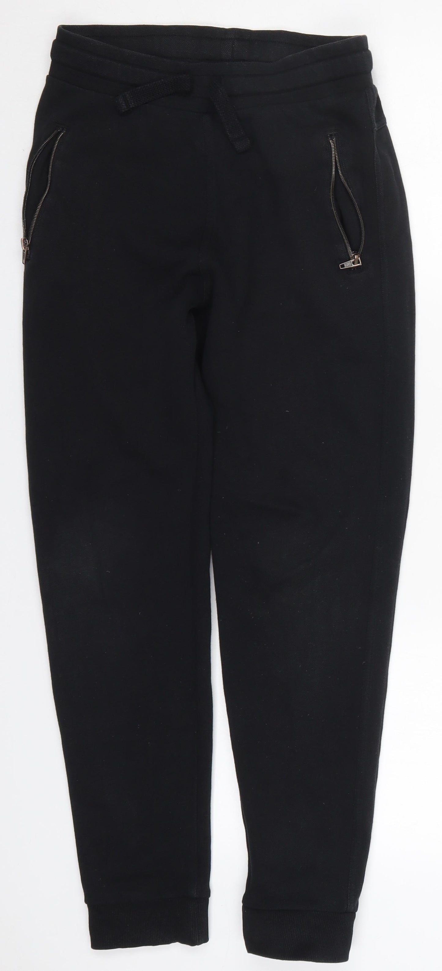F&F Boys Black  Cotton Sweatpants Trousers Size 13-14 Years  Regular Drawstring