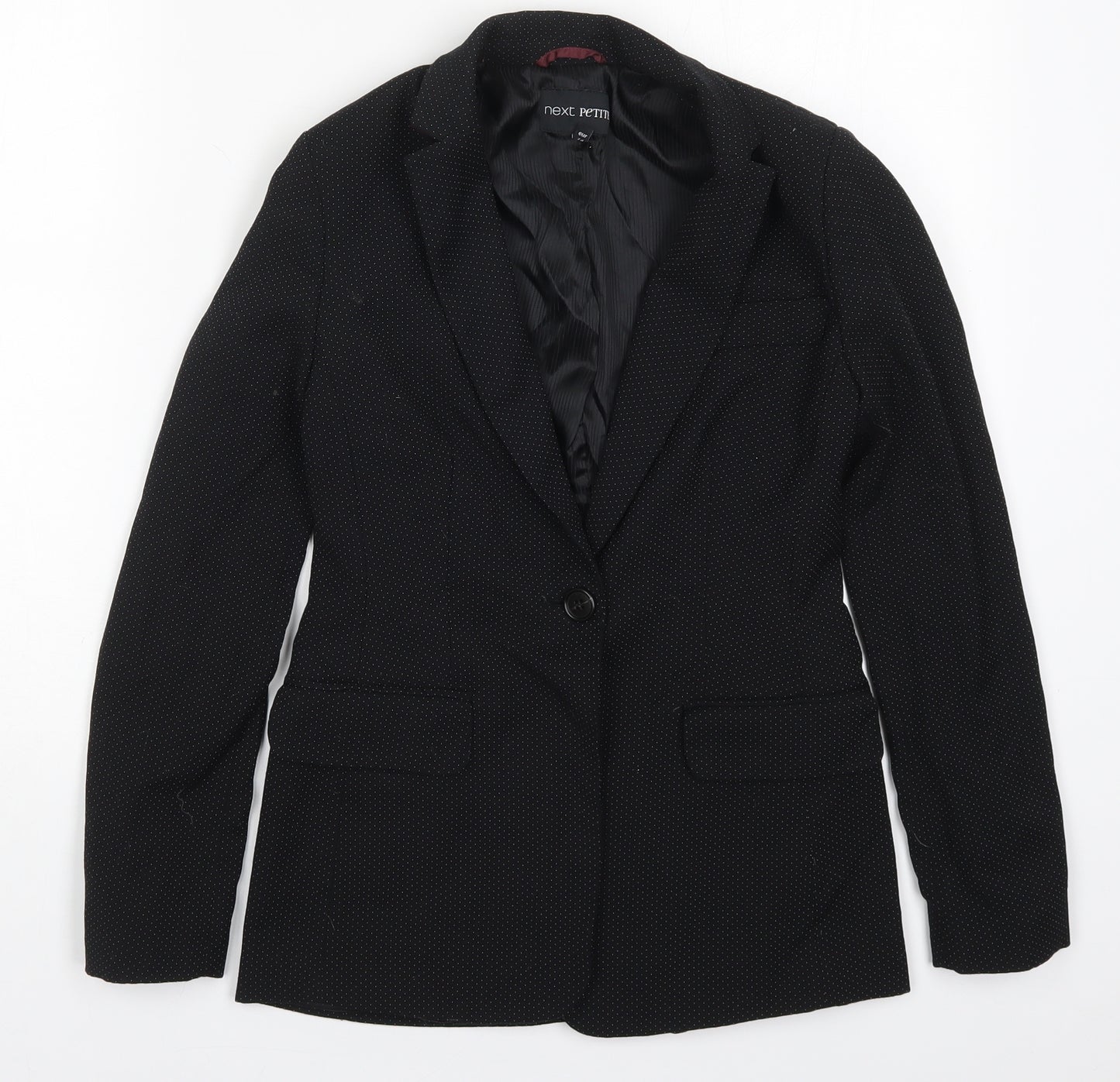NEXT Womens Black Polka Dot Polyester Jacket Suit Jacket Size 6