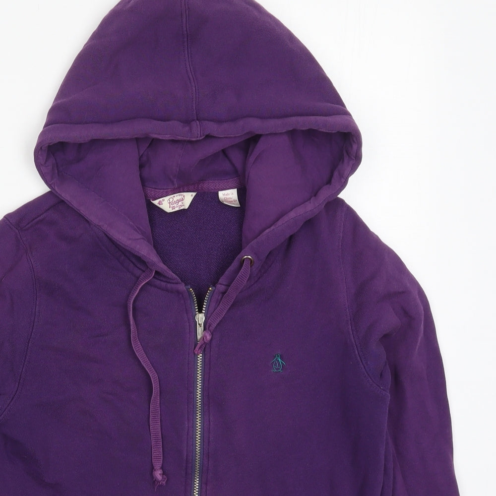 Original Penguin Mens Purple  Cotton Full Zip Hoodie Size S