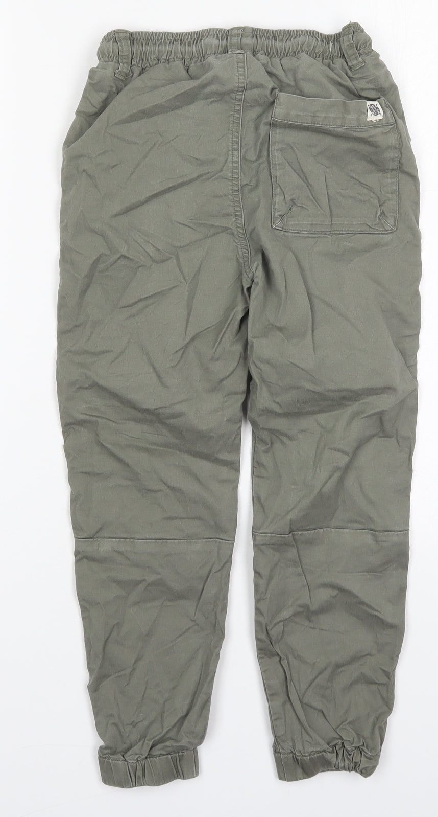 Giordano Boys Green  Cotton Cargo Trousers Size 8-9 Years  Regular Drawstring