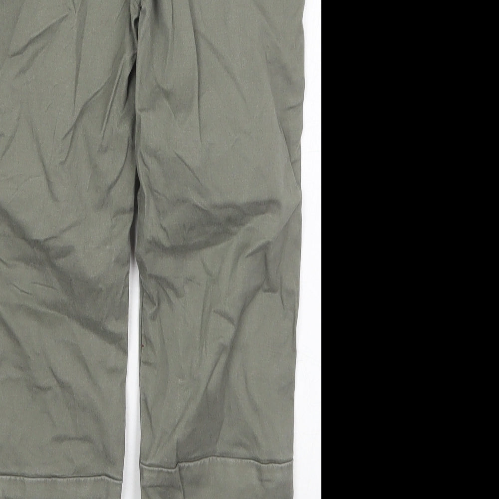 Giordano Boys Green  Cotton Cargo Trousers Size 8-9 Years  Regular Drawstring
