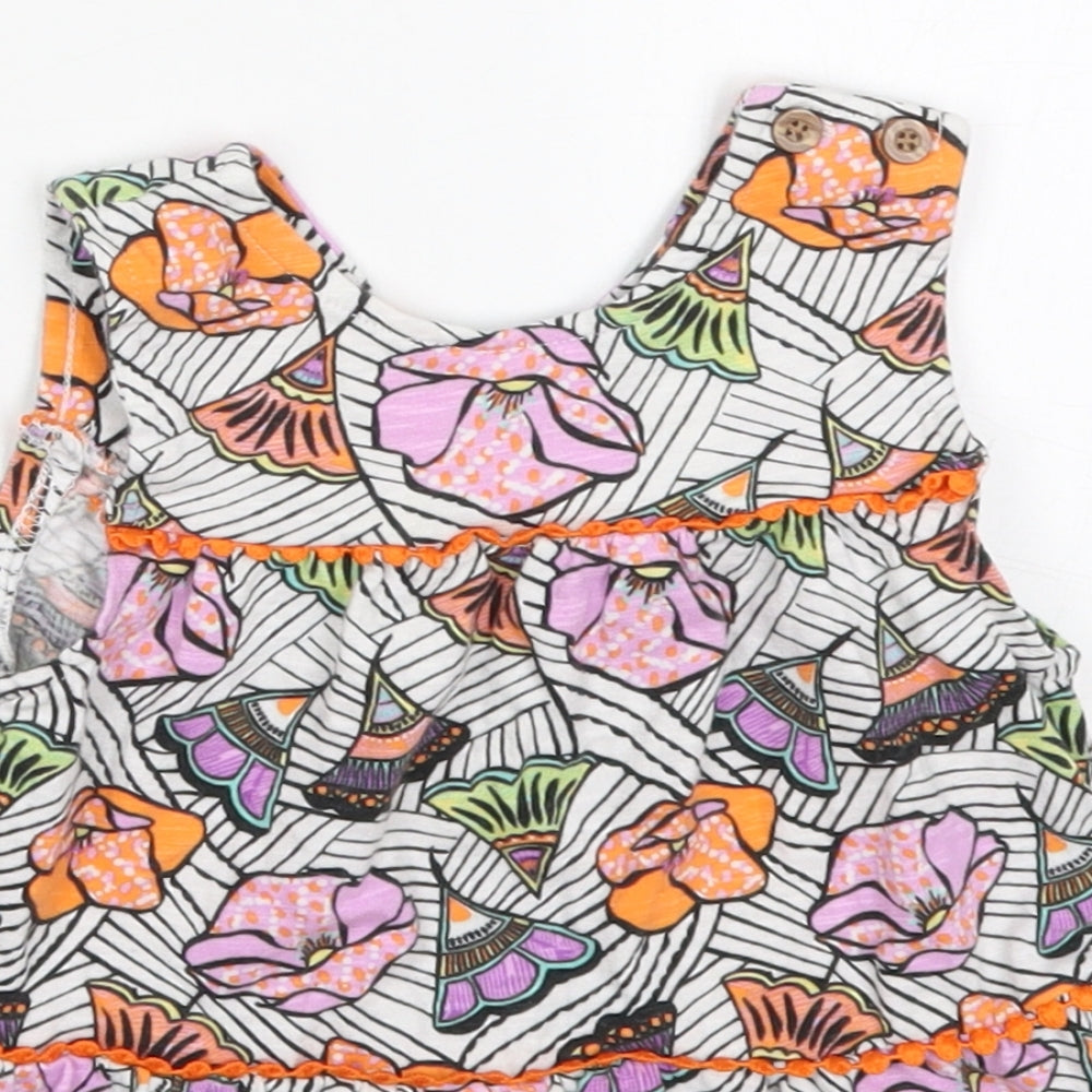 NEXT Girls Multicoloured Geometric Cotton Trapeze & Swing  Size 18-24 Months  Round Neck Pullover