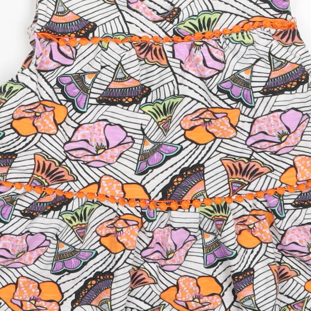 NEXT Girls Multicoloured Geometric Cotton Trapeze & Swing  Size 18-24 Months  Round Neck Pullover
