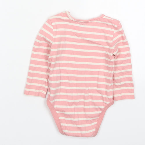 Jasper Conran Girls Pink Striped Cotton Babygrow One-Piece Size 9-12 Months  Button