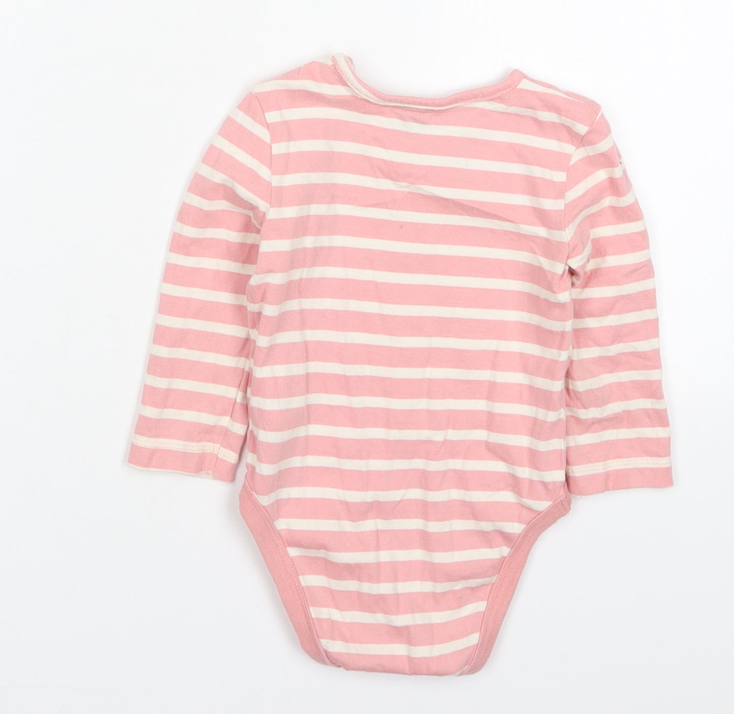 Jasper Conran Girls Pink Striped Cotton Babygrow One-Piece Size 9-12 Months  Button