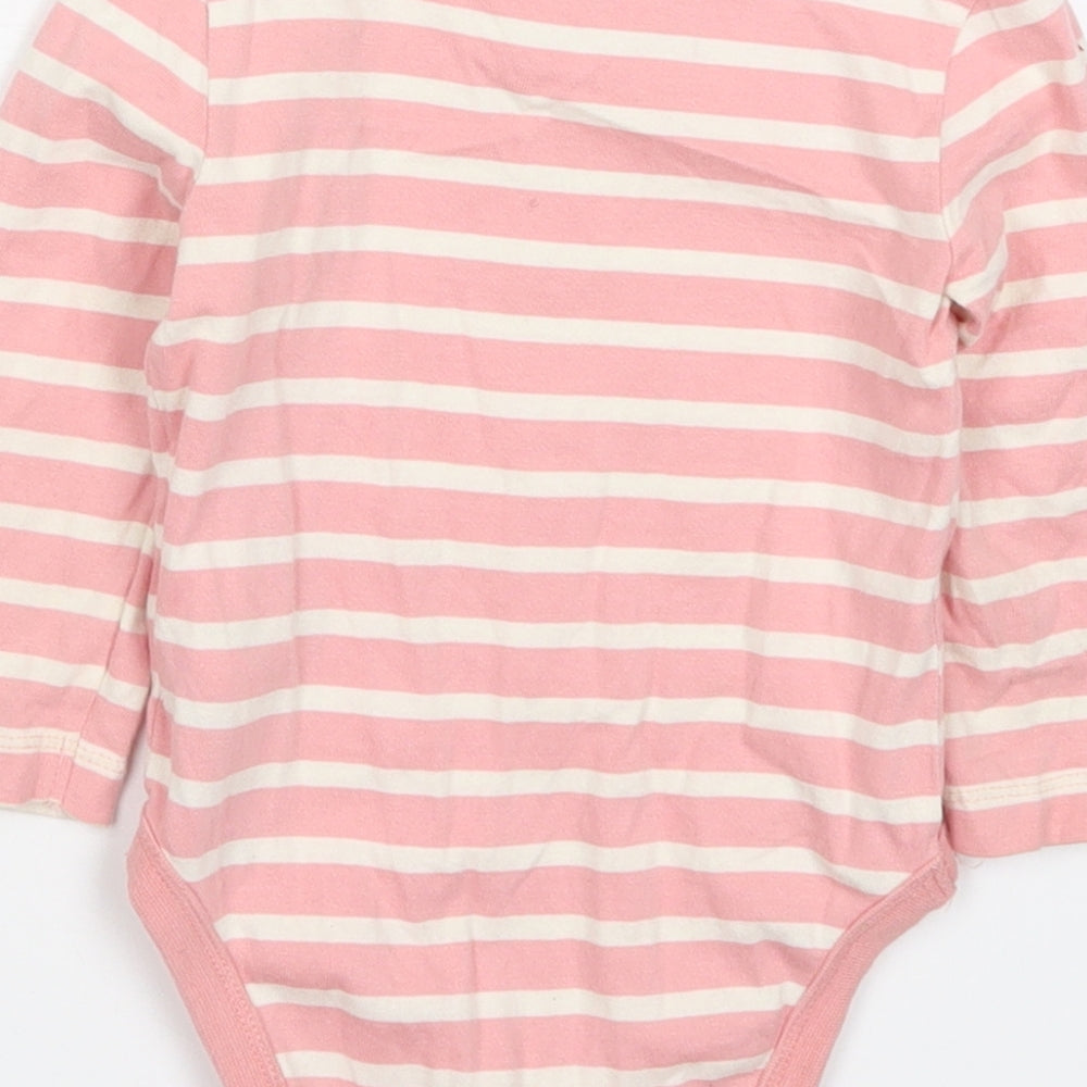 Jasper Conran Girls Pink Striped Cotton Babygrow One-Piece Size 9-12 Months  Button