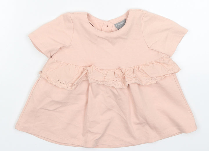Tahari Girls Pink  Cotton A-Line  Size 2 Years  Round Neck Button