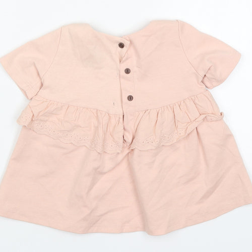 Tahari Girls Pink  Cotton A-Line  Size 2 Years  Round Neck Button