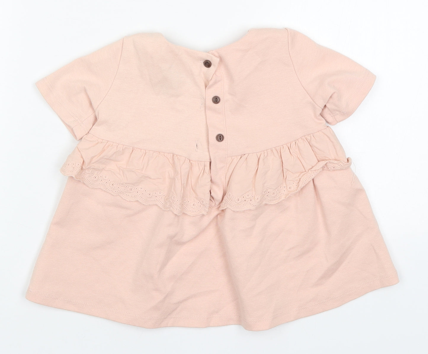 Tahari Girls Pink  Cotton A-Line  Size 2 Years  Round Neck Button