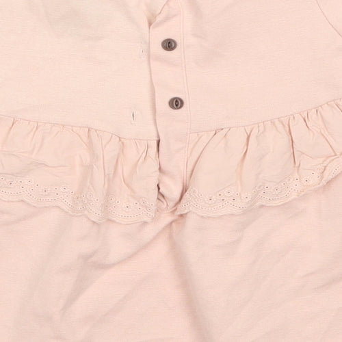 Tahari Girls Pink  Cotton A-Line  Size 2 Years  Round Neck Button