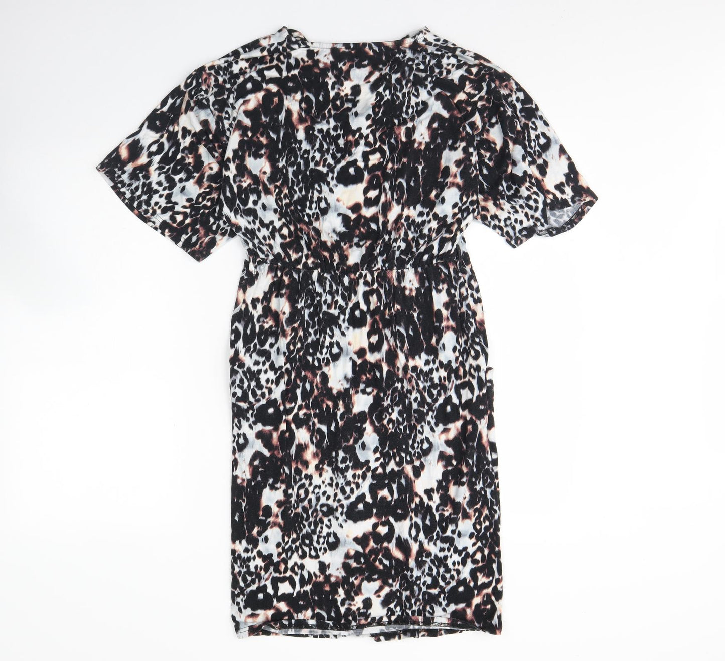 F&F Womens Multicoloured Animal Print Viscose Shift  Size 10  V-Neck