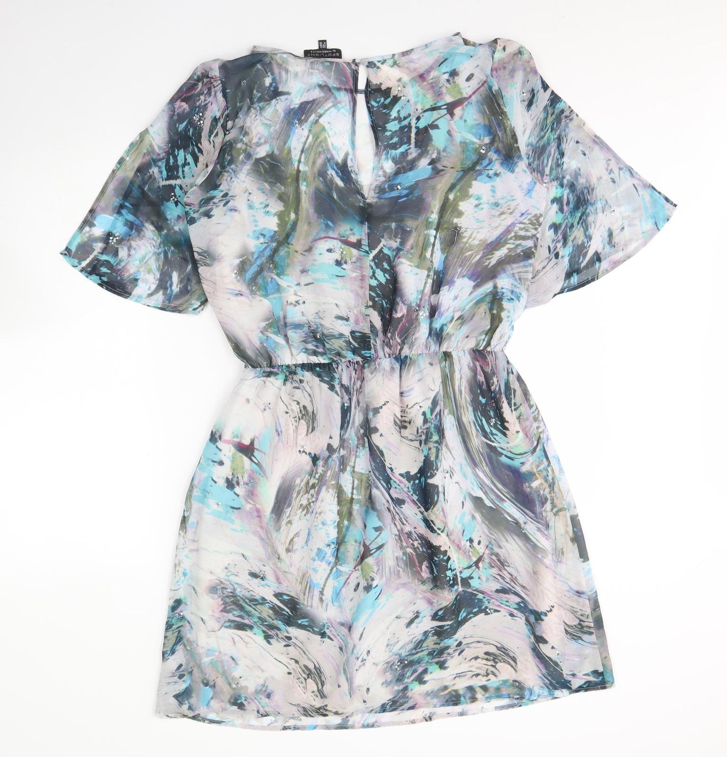 Warehouse Womens Multicoloured  Polyester Mini  Size 12  Round Neck Button