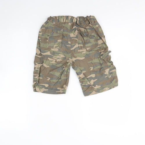 Mountain Warehouse Boys Green Camouflage Cotton Chino Shorts Size 11 Years  Regular Buckle
