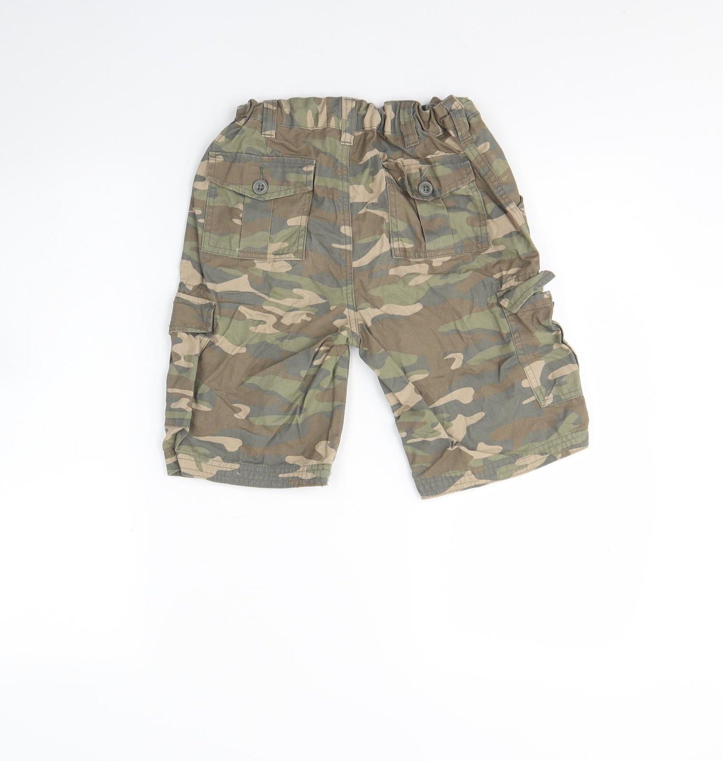 Mountain Warehouse Boys Green Camouflage Cotton Chino Shorts Size 11 Years  Regular Buckle