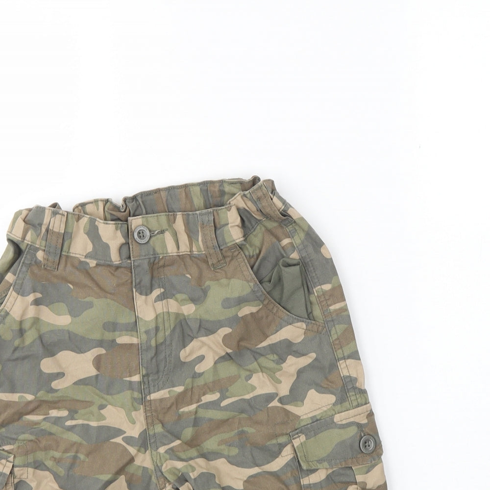 Mountain Warehouse Boys Green Camouflage Cotton Chino Shorts Size 11 Years  Regular Buckle